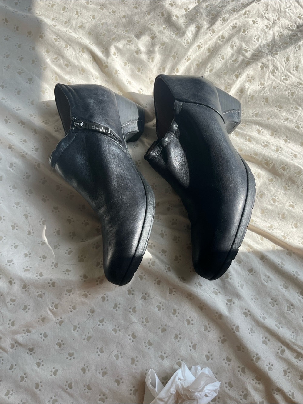 Dansko-Debbie Burnished Nubuck Black Leather AnkleBootie - Picture 2 of 13
